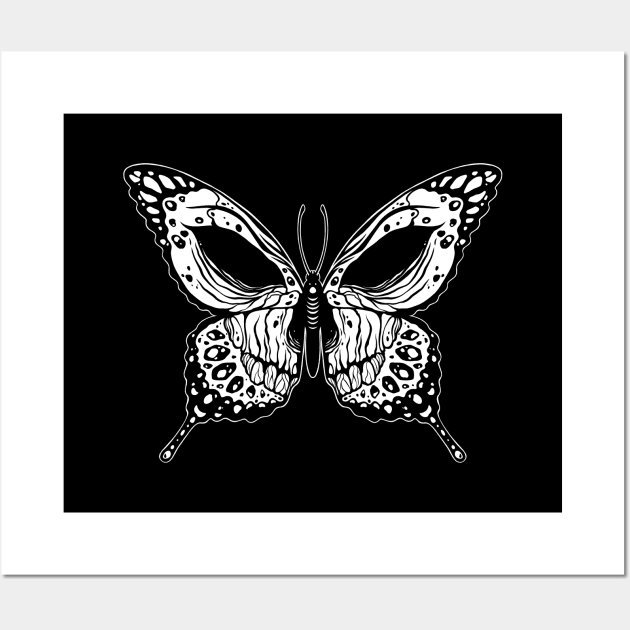 Butterfly skull Wall Art by OccultOmaStore